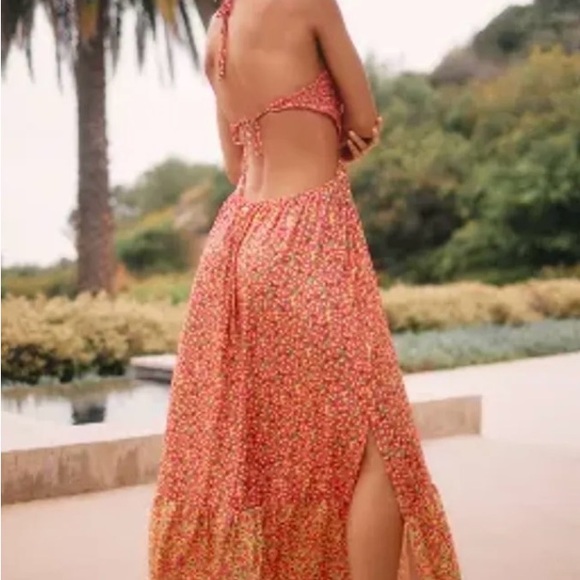 NWT Orange/Pink Maxi Dress - Picture 3 of 9